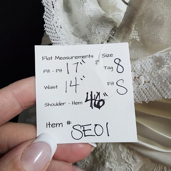 Symphony Of Venus White Of The Shoulder Midi Wedding Gown Size S - Picture 16 of 16